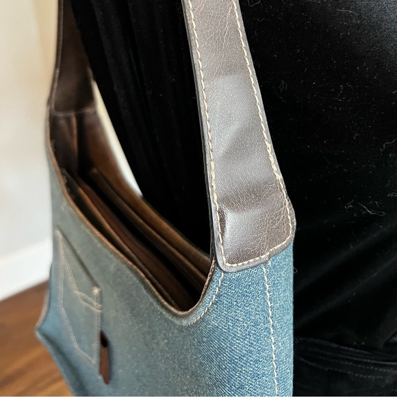 Jean Fever Leather & Denim Shoulder Bag - Picture 12 of 12